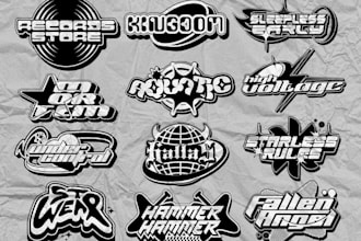 create y2k streetwear logo design , street wear t shirt