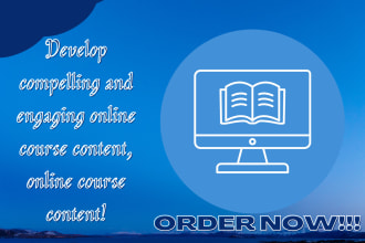 course content, online course, course development, course website creation