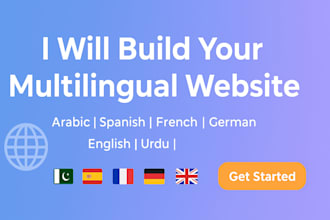 build a multilingual website in arabic, spanish, french, german, english, urdu