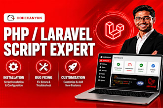 install, customize and fix any PHP laravel codecanyon script