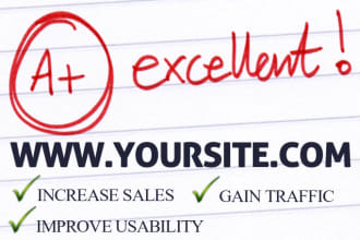 test website and give report to INCREASE sales, usability and traffic