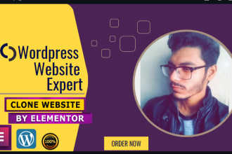 convert clone  any website into elementor template to  wordpress website
