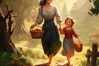 do amazing children book illustration for you