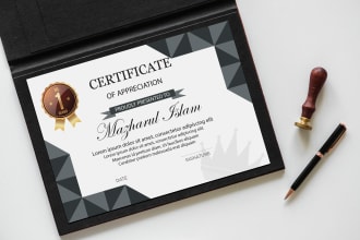 create high quality award certificates for you in short time