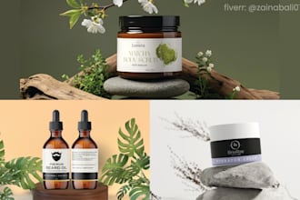 design pouch label, jar label, skincare label and cosmetic label design