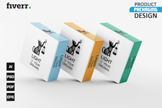 create modern and custom packaging design and box dieline
