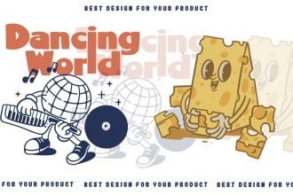 create vintage doodle mascot illustration or tshirt design