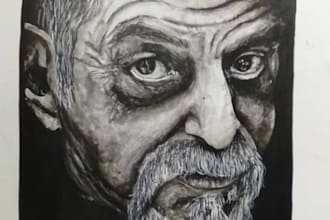 draw realistic and dramatic portrait for you