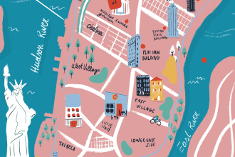 draw unique and original map illustration