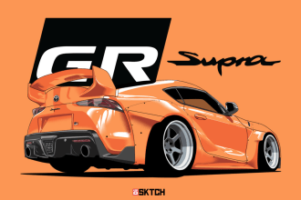 design the illustration car into high resolution raster
