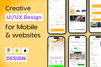 design modern mobile app UI UX in figma ios android app, web, dashboard