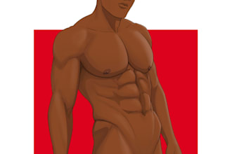draw nsfw gay art, yaoi, or bara anime style