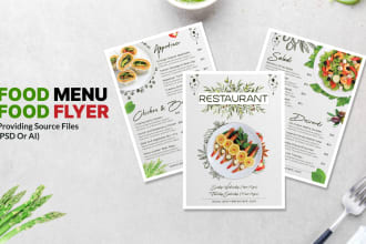 design menu, food menu, restaurant menu in 1 day