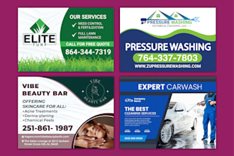do yard sign, lawn sign, bandit sign, and car magnets design