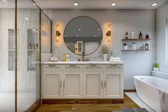 do 3d rendering interior design of bathroom design