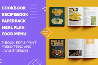 design recipe ebook PDF layout, cookbook, paperback and book cover