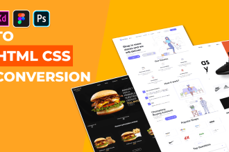 convert your PSD to HTML CSS bootstrap