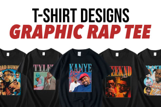 design a bootleg tshirt, vintage 90s rap tee custom