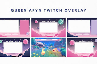 design simple cute twitch stream overlay and panels