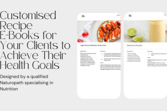 create recipe ebooks for naturopath and nutritionists