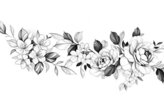 create custom unique floral tattoo design