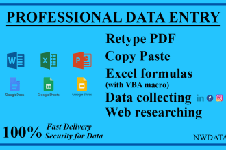 do copy paste, retype PDF, scrap data