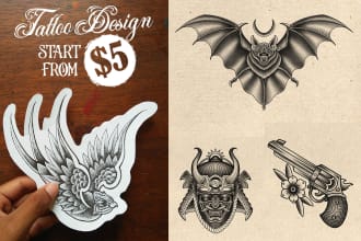 create a hand drawn custom tattoo design