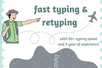 do fast typing, retyping, scanned document into ms word, excel