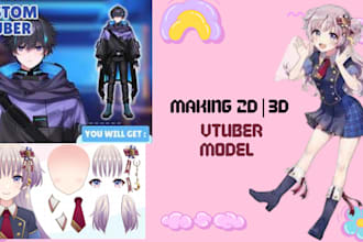 design a custom live2d vtuber model and character avatar