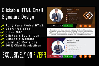 design clickable html email signature, gmail signature, outlook email signature