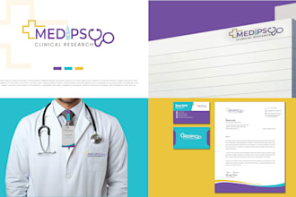 do custom medical healthcare clinic dental wellness logo and branding kit