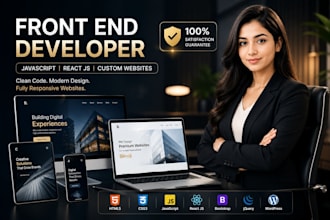 do front end developer, javascript, react js custom websites