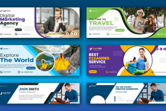 design facebook cover, youtube, linkedin, spotify   social media banner