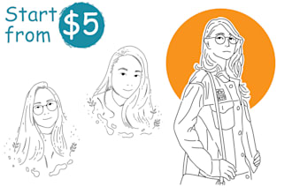 draw minimalist line art avatar