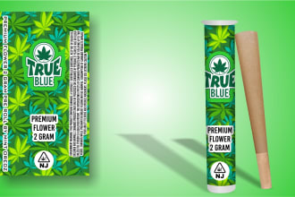 do premium flower pre roll label design