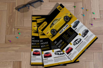 design party flyer, corporate flyer, car rent flyer
