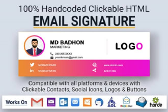 create html email signature, clickable email signature