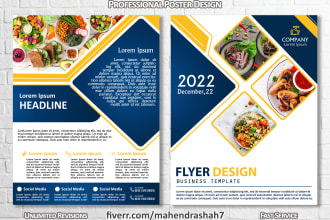 design creative poster, flyer, brochure, card or magazine ad