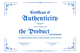 professionally design certificate of authenticity