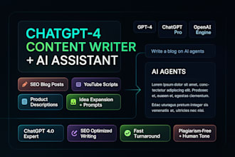 be your open ai chatgpt content writer or chat gpt 4 assistant