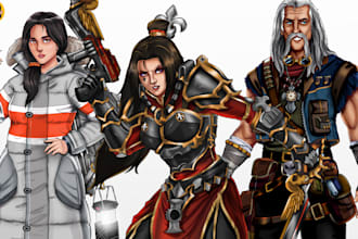 paint concept art and character sheets for you