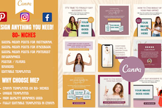 design canva social media instagram templates on 80 niches