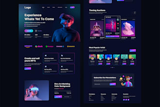 create modern nft website design and nft landing page UI UX using figma