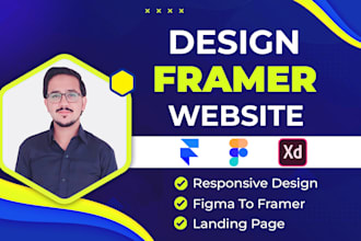 create responsive framer website, design landing page, and figma to framer