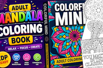 design a complete mandala coloring book and cover for amazon KDP
