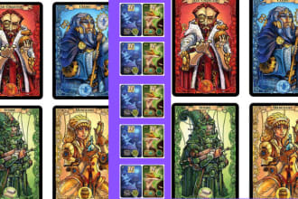 create card game, draw boardgame, tarot card, pokémon, game logo