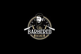 create high quality barber shop logo for your business