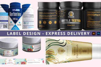 cosmetic package, cosmetic label, bottle mockup, jar, vitamin label design