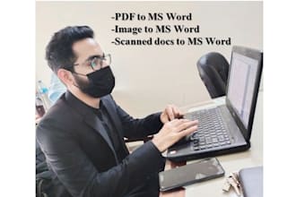 convert PDF to ms word or retype any document