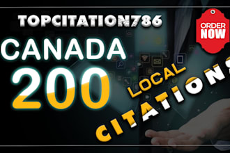 create top 200 canada local seo citations for your business